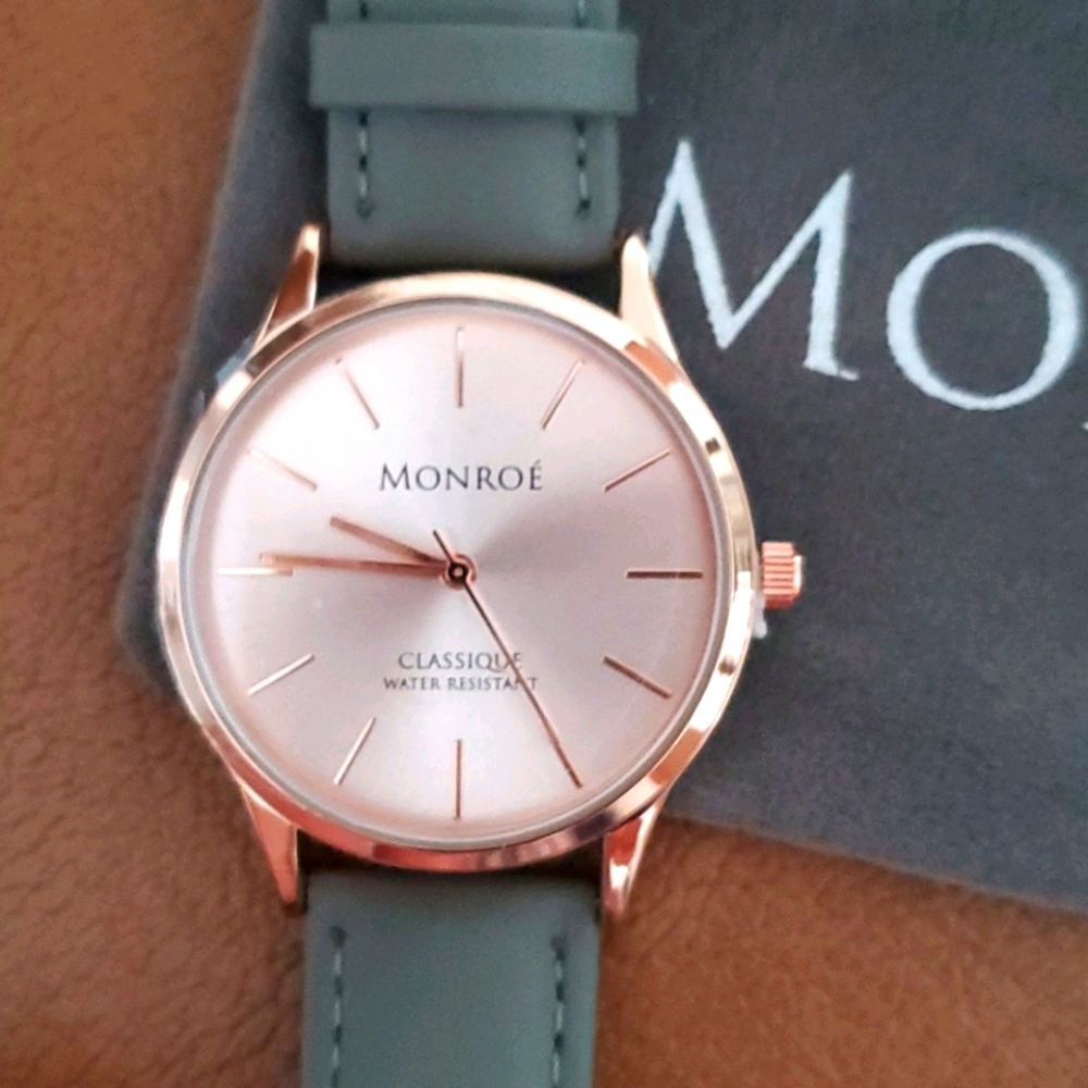Monroè Solèrose-charcoal Leather Watch